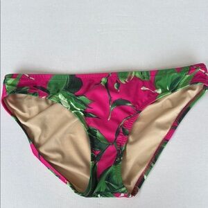 J. Crew Pink and Green Floral Tropical Bikini Bottom, size small